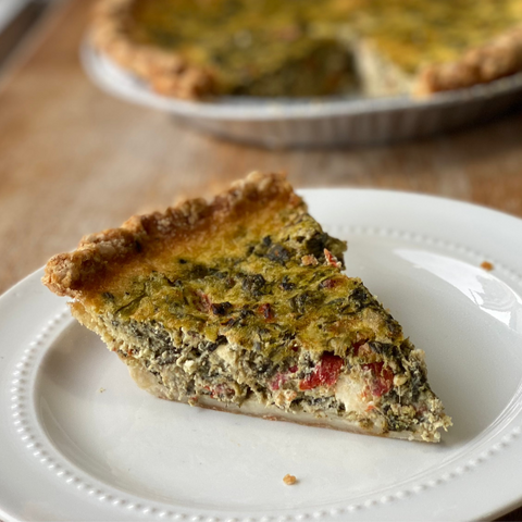 Spinach, Feta & Red Pepper Quiche (Take and Bake)