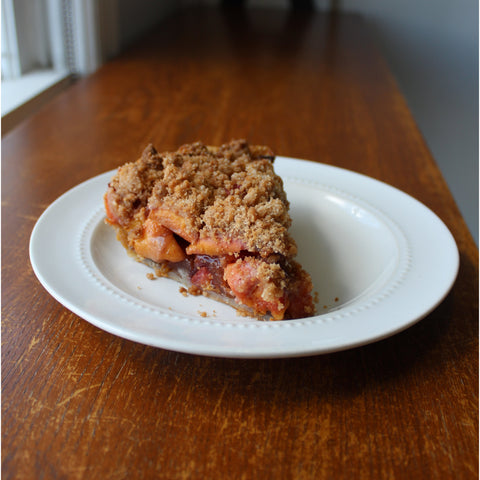 Rustic Peach Crumble Pie